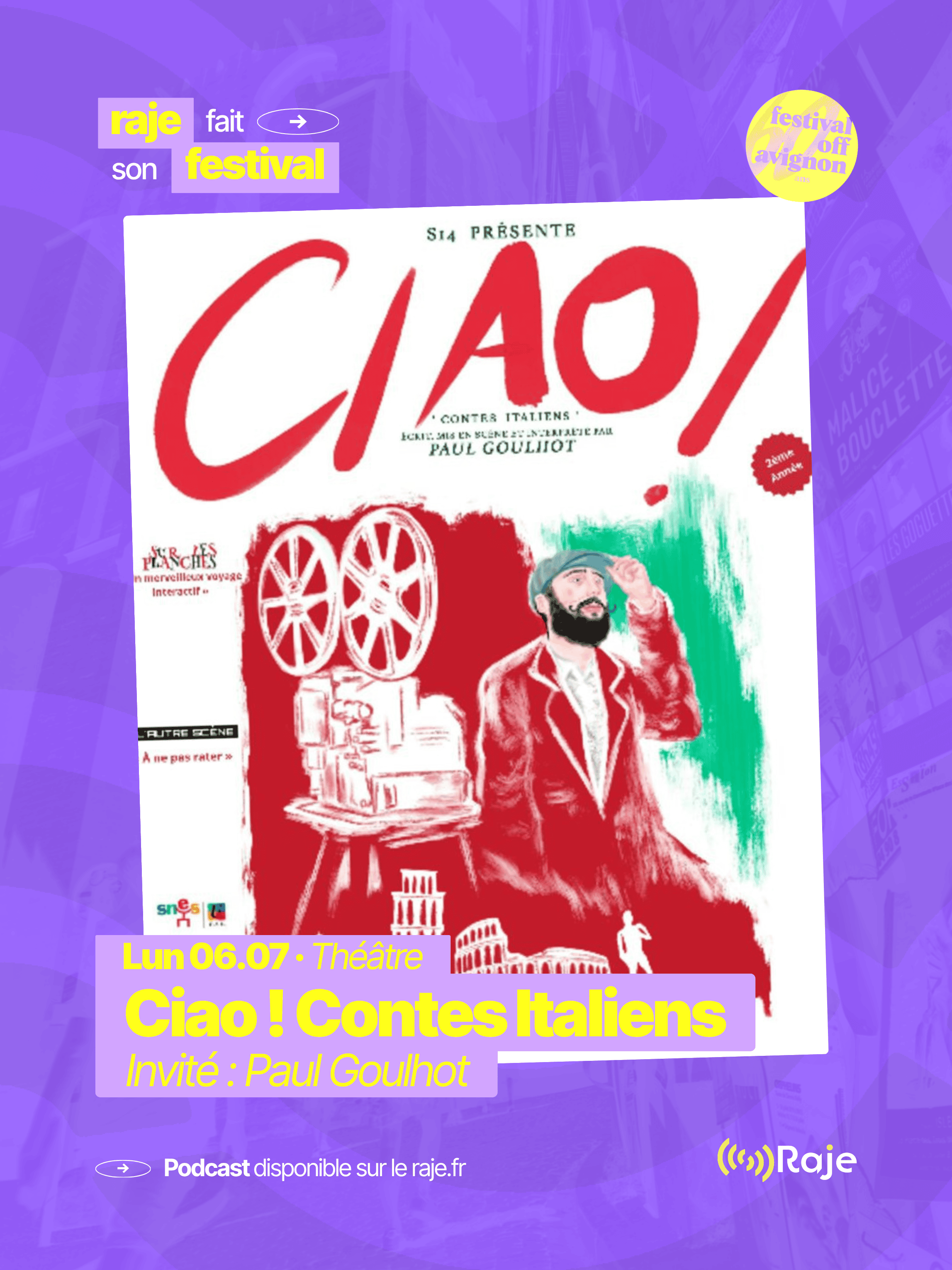 RAJE fait son festival - « Ciao ! Contes Italiens » - 06.07.2026